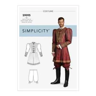 Simplicity S9095 Historical Tudor Costume Coat, Pantaloons Sz 34-42 UC Pattern - Image 1 of 4