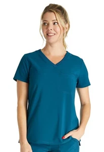 Cherokee Style 748 V- Neck 1 Pocket Scrub Top in "Caribbean" Size XL - Picture 1 of 4