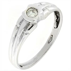 Anello Solitario Donna Oro Bianco 18kt 015 Diamante Naturale 0.15 ct G-Color VS1 - Imagen 1 de 5