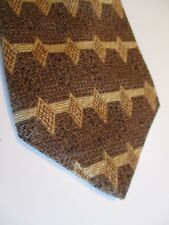 Brown Gold Geometric GUESS American Classics Necktie Tie 57" Long 4" Wide 414