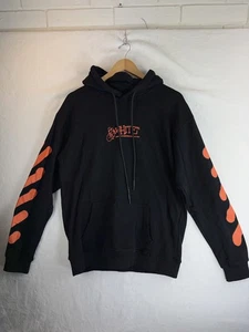 Off-White Hoodie Mens 2XL Black Orange Permanent Arrow Graphic Streetwear Italy - Picture 1 of 12