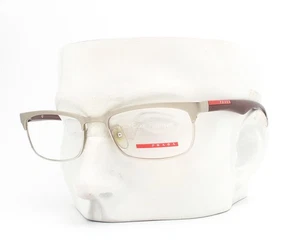 Prada Sport VPS 54D KAN-1O1 Eyeglasses Glasses Matte Silver Dark Red 51-18-140  - Picture 1 of 8