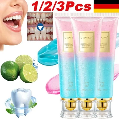 UTOGRU 1-3Stk Niacinamid Whitening Zahnpasta, Natürliche frischer Atem, Zahnaufhellung