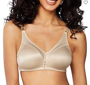 New BALI Ivory Lightly Lined Back Smoothing Wirefree Double Suppor Bra 36DD $40 - Picture 1 of 2