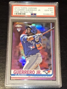 2019 Topps Chrome Baseball Vladimir Guerrero Jr. Pink Refractor SP Rookie PSA 10 - Bild 1 von 2