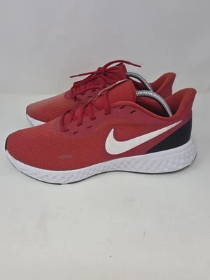 Nike Revolution 5 Mens Sz 10.5 Red Road Running BQ3204-600 One Bad Lace  See Pic - Image 1 of 4