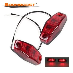 8PCS Red 12V 10-30V Wide Lights 2 LED Warning Lights Truck Side Lights - Picture 1 of 5
