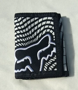 Cartera Fox Racing negra blanca triple pliegue para hombre - Imagen 1 de 7