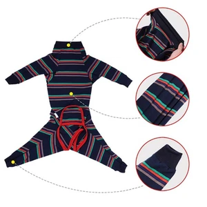 Elástico Clásico Rayas Ropa para Mascotas Cuatro Patas Perro Pijama Mono Ropa para el Hogar { - Imagen 1 de 16