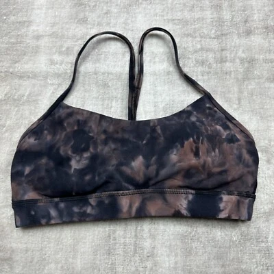 Lululemon Sports Bra Womens 6 Flow Y Nulu Light Support Diamond Dye Graphite - Image 1 of 4