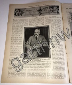 WILLIAM SCHWENCK GILBERT 1911 DEATH PHOTO FEATURE (SULLIVAN) + TIC TAC MAN ART - Picture 1 of 3