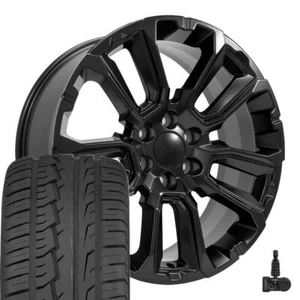 22 inch Satin Black 84582669 Wheels, Tires & TPMS Fit Escalade Sierra Yukon - Picture 1 of 5