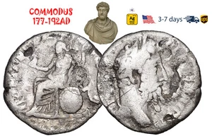 Ancient Roman Empire Coin Silver Denarius COMMODUS 177 - 192 AD Authentic #32193 - Picture 1 of 3