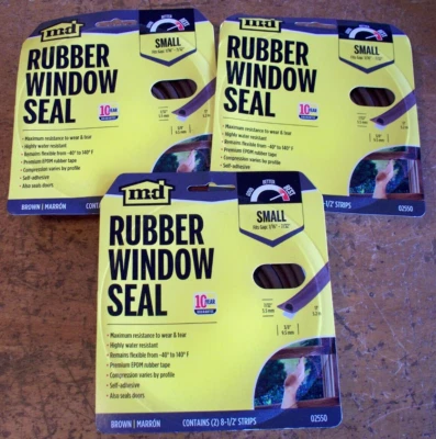 3-Pack M-D Building Products 02550 Weather-Strip, Window Seal, Brown 3/8" x 17' - Image 1 of 2