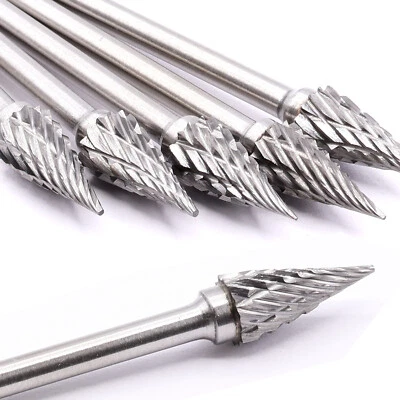 5x VHM Fräser 6 x 13,5 mm Frässtift Raspel Gravur für Dremel Proxxon Kegelform - Bild 1 von 4