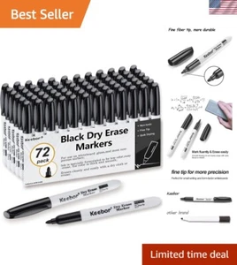 Beidhändig feine Spitze schwarz trocken abwischbare Marker - 72 Stück | Geruchsarm & ungiftig - Bild 1 von 9