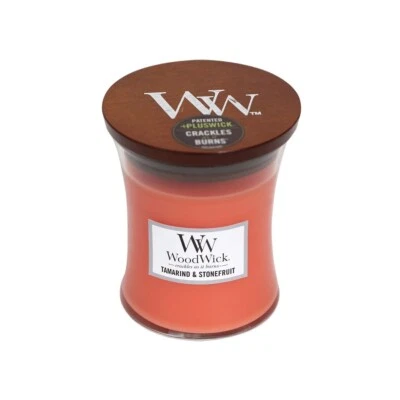 WoodWick Tamarind & Stonefruit Medium Soy Wax Candle Scented Fragrance Splosh - Image 1 of 4
