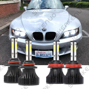 For BMW Z3 1996-2002 - 9005 9006 6000K LED Headlight Bulbs High & Low Beam Qty 4