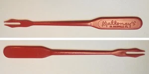 MALLONEY’S TAVERN  Grenville St. TORONTO 1960s Vintage Red SWIZZLE STIR STICK #B - Picture 1 of 3