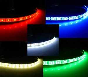DC12V 5050 LED Strip Light Car Auto Van White Blue Red Green Pink 10 30 CM Xmas - Picture 1 of 9
