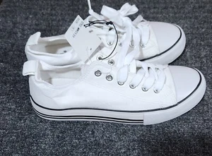 Damen-Schnürschuhe Sneaker Canvas Größe 9 - Bild 1 von 3
