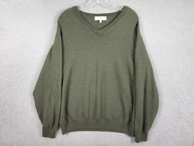 Turnbury Extra Fine Merino Wool Sweater Mens XL Green V-Neck Pullover - Image 1 of 4