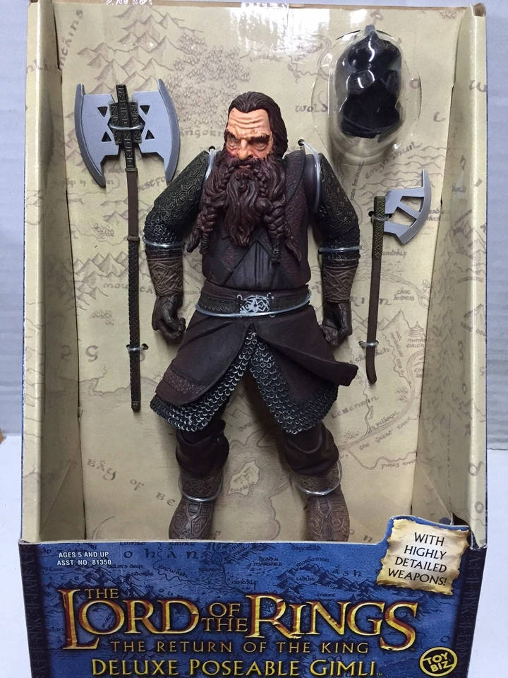 Toybiz Signore degli Anelli Lord of the Rings GIMLI 27 cm Figure MIB, 2004 - Immagine 1 di 1