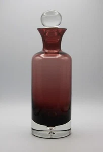 Vintage Krosno Poland Art Glass Amethyst Decanter With Stopper - Picture 1 of 6