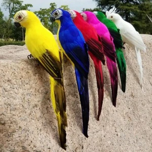 25cm Artificial Fake Parrot Birds Imitation Realistic Garden Lawn Decor Ornament - Picture 1 of 17