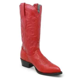 LOS ALTOS RED GENUINE SMOOTH OSTRICH WESTERN COWBOY BOOT J-TOE (EE+) 999712 - Picture 1 of 3