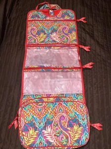 Vera Bradley hängende Schmuck Make-up Kulturbeutel Organizer Tasche rosa Blumen 4 Taschen - Bild 1 von 15