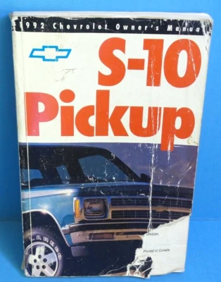 92 1992 Chevrolet S-10 Pickup/S10 Pickup manual do proprietário - Imagem 1 de 2