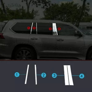 For LEXUS LX570 2016-2021 Chrome Window Pillar Post Panel Cover Stainless Trims - Picture 1 of 4