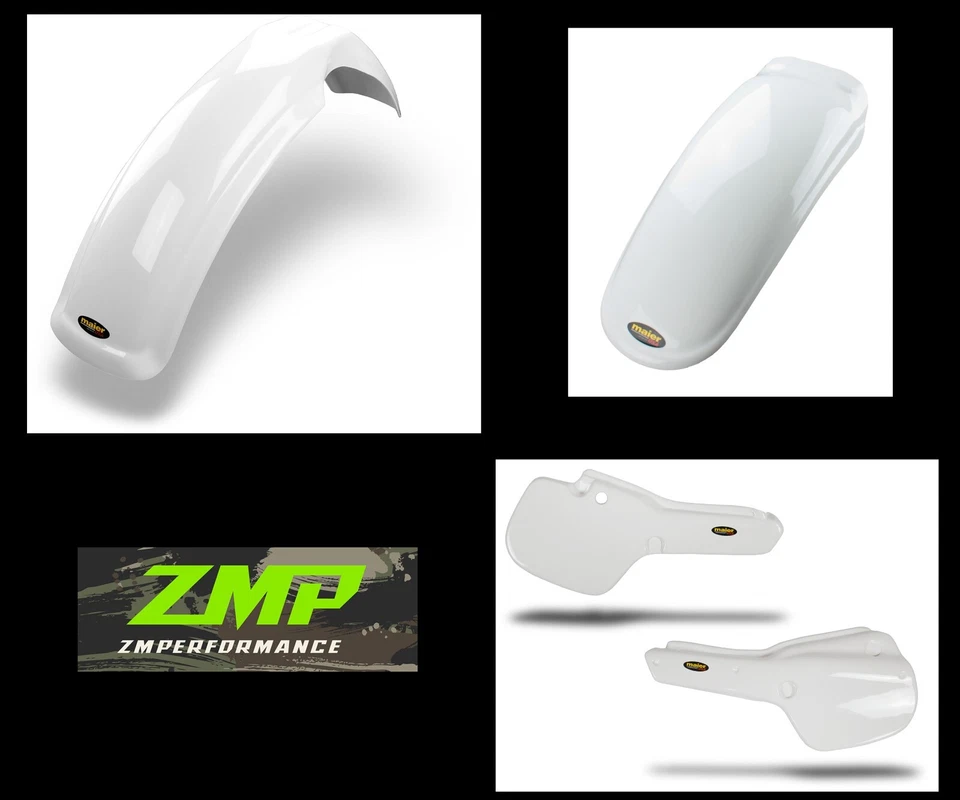 NEW YAMAHA YZ250 YZ490 1982 WHITE FRONT AND REAR FENDER AND SIDE PANELS - Image 1 of 1