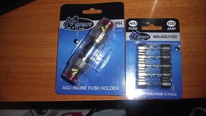MENACE AUDIO 4/8 GAUGE FUSE HOLDER+ 5 100 AMP AGU FUSES FAST FREE SHIPPING  USA - Picture 1 of 3