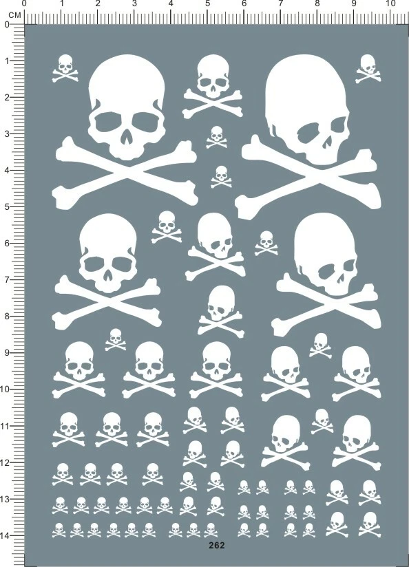 All Size Universal Bone Skull Marcross white Model Kit Water Decal - Image 1 of 1
