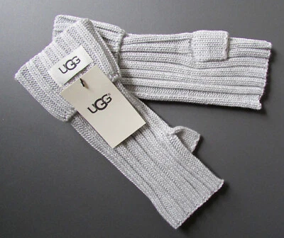 UGG Gloves Boucle Knit Fingerless Armwarmers Grey Heather New - Image 1 of 4