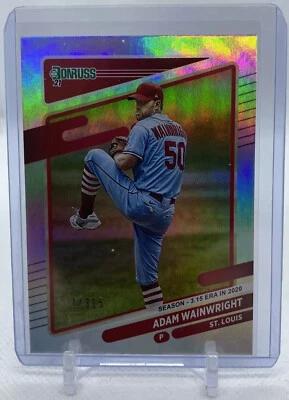 2021 Donruss Baseball Adam Wainwright Silver Holo Foil #’d /315 Cardinals - Image 1 of 3