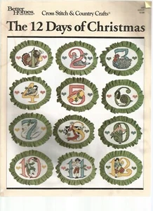 Patrones de punto de cruz de 12 días de Navidad motivos vacaciones vintage años 80 N83 - Imagen 1 de 1