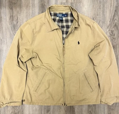 Chaqueta De Colección Polo Ralph Lauren Harrington L Tostada Forrada a Cuadros Garra Cremallera De Colección Foto 1 de 4