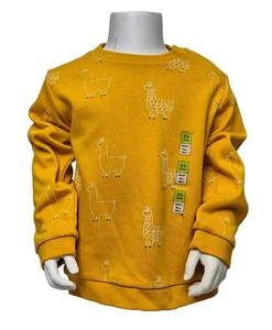 MARKS & SPENCER Kids Girls Yellow Llama Design Jumper Sweatshirt 2-3 Years - Picture 1 of 2