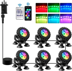 Pond Lights Underwater Mains, RGB Underwater Light, Timer Aquarium Spot Lights w - Picture 1 of 9
