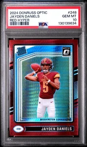 2024 Donruss Optic Jayden Daniels Red Hyper Rated Rookie #248 PSA 10 - Bild 1 von 2