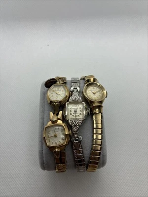 LOT OF 5 VINTAGE ART DECO LADIES WATCHES One Gf Band & RGP BEZEL WATCH - Running - Image 1 of 4