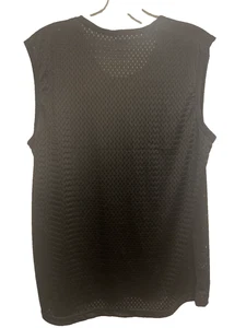 Men's Mesh Tank Top Quick-Drying Fitness NWOT size Medium US Black Poly stretch - Picture 1 of 6
