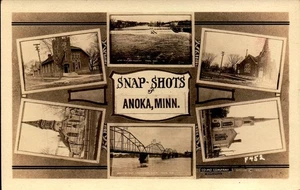 RARA POSTAL VINTAGE MULTI-VISTA - INSTANTÁNEAS DE ANOKA, MINN BK83 - Imagen 1 de 2