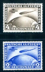 GERMANY 1930 438X,439Y * FLAWLESS SET ZEPPELIN SOUTH AMERICA VOYAGE (H2403 - Picture 1 of 2