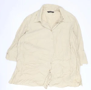 Essence Women's Beige Button-Up Shirt, Size 28, Viscose - Picture 1 of 12