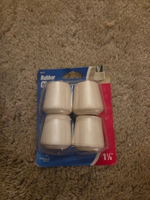 NUEVAS puntas de silla de goma 4 piezas blancas 1 1/8 pulg. Pata de mesa Soft Touch de Waxman 4417 Foto 1 de 4