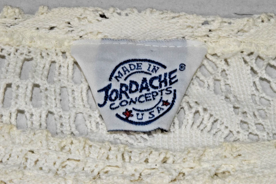 Suéter Vintage Jordache Concepts Talla L Años 80 Marfil Algodón Tejido Abierto Hecho en EE. UU. Foto 1 de 4